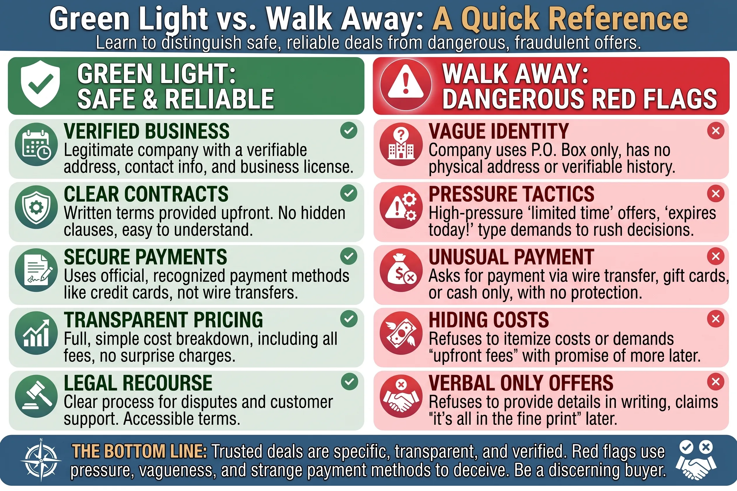 Green Light vs. Walk Away: A Quick Reference